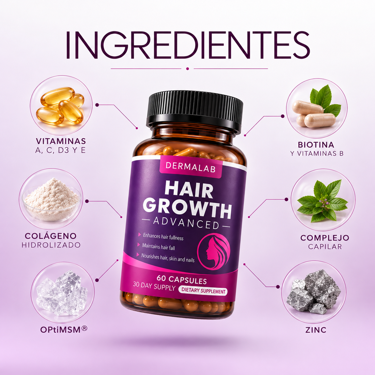 Biotina + Colágeno | Nutrición Capilar Avanzada